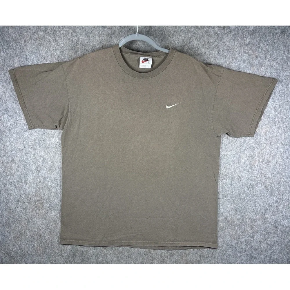 Vintage 90s Nike Mini Swoosh T Shirt Mens XL Brown USA White Tag Travis Scott